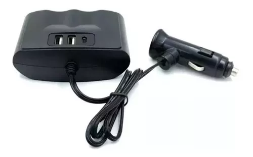 🚗 Multicargador de Carro Toma 3 Cigarrera + 2 USB 12V/24V Tipo C – Potencia y Comodidad para tus Viajes 🔋💡
