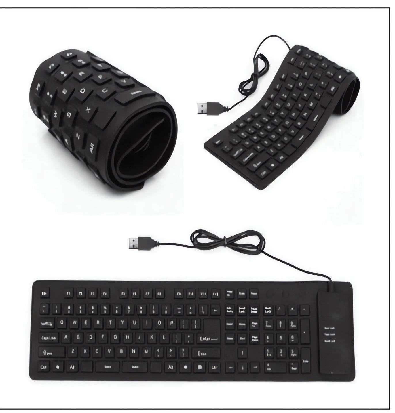 🖥️ TECLADO FLEXIBLE – ¡PORTABILIDAD Y DURABILIDAD EN TUS MANOS! 🧳⌨️