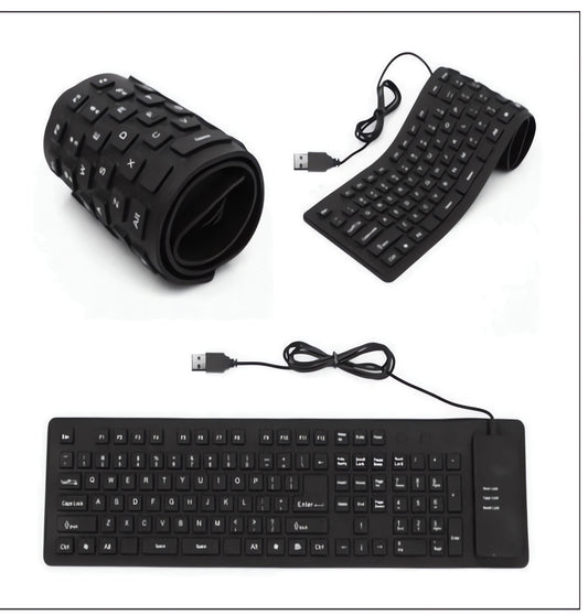 🖥️ TECLADO FLEXIBLE – ¡PORTABILIDAD Y DURABILIDAD EN TUS MANOS! 🧳⌨️