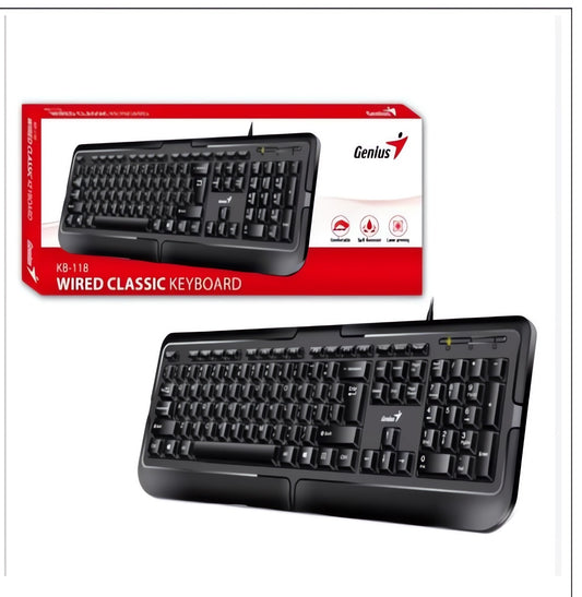 ⌨️ TECLADO GENIUS KB-118 – ¡COMODIDAD Y DURABILIDAD EN CADA TECLA! ✨