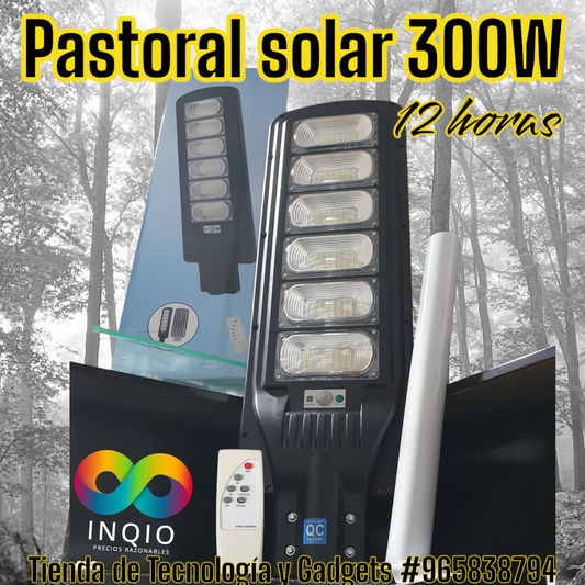 🚀 PASTORAL SOLAR 300W – ILUMINACIÓN POTENTE Y ECOLÓGICA ✨