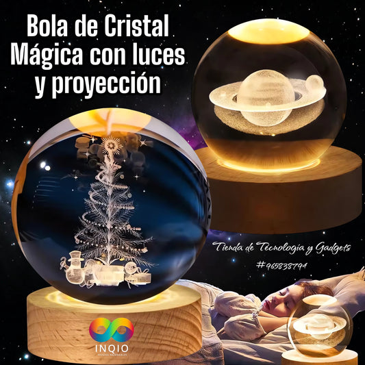🌟BOLA DE CRISTAL MÁGICA CON LUCES Y PROYECCIÓN 🌟