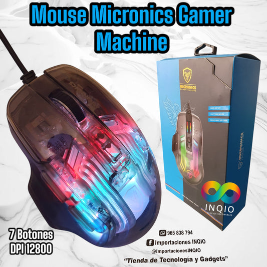 🎮 MOUSE GAMER MICRONICS MACHINE – VELOCIDAD, PRECISIÓN Y ESTILO 🔥🖱️