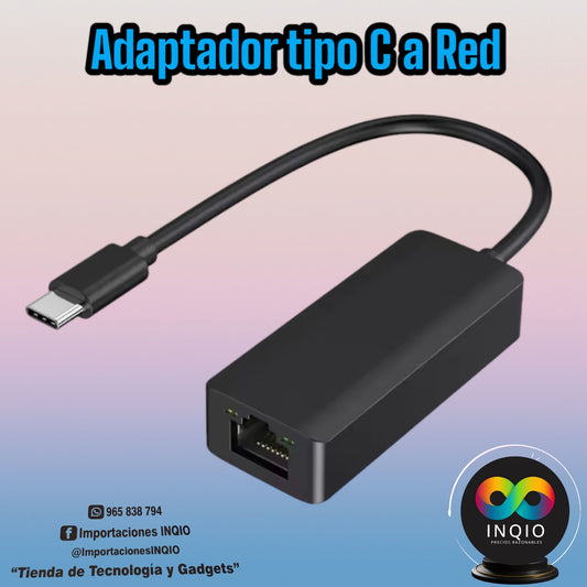 🔌 ADAPTADOR TIPO C A RED/LAN – CONEXIÓN ESTABLE Y ULTRARRÁPIDA 🚀