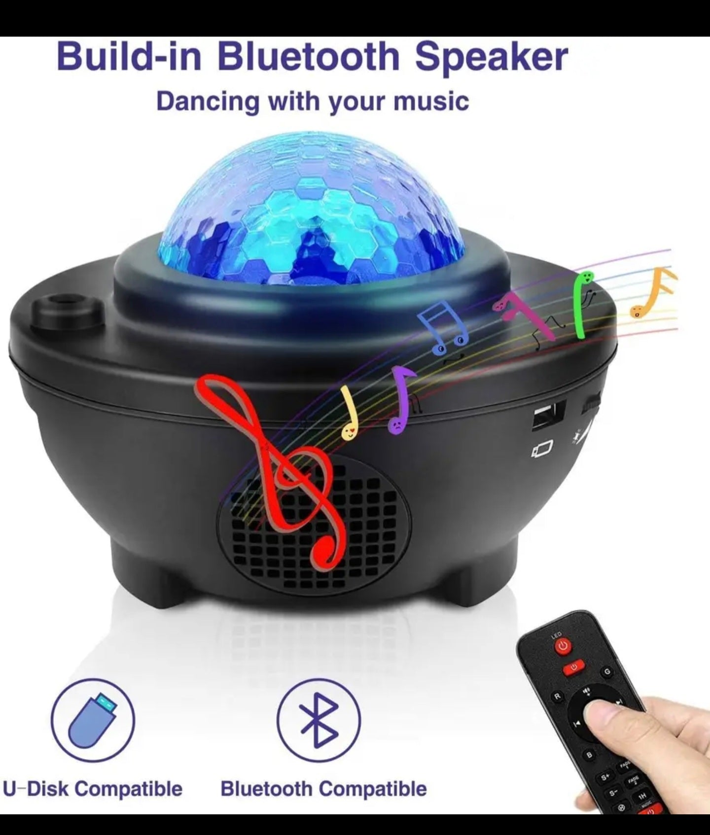 🌌 Proyector de Galaxia con Parlante Bluetooth – Crea tu Propio Universo en Casa ✨🎶