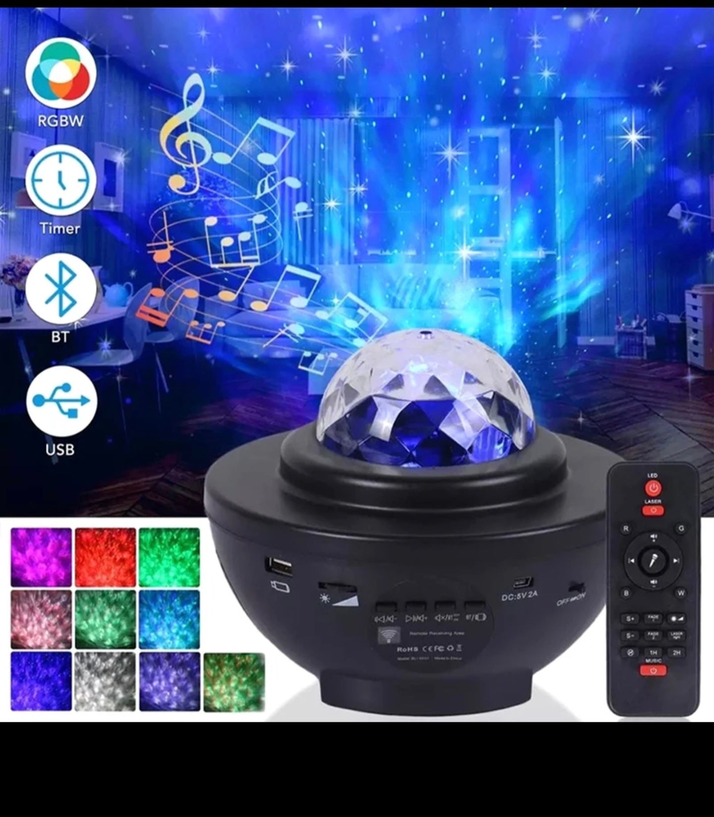 🌌 Proyector de Galaxia con Parlante Bluetooth – Crea tu Propio Universo en Casa ✨🎶