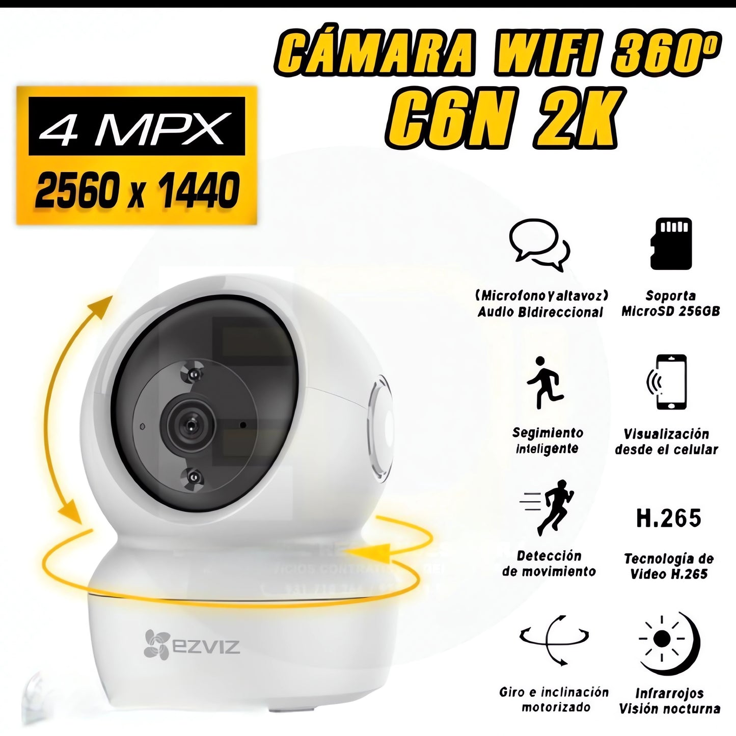 🔍 Cámara de Seguridad EZVIZ C6N – Protección Inteligente con Visión 360° 🏠📡
