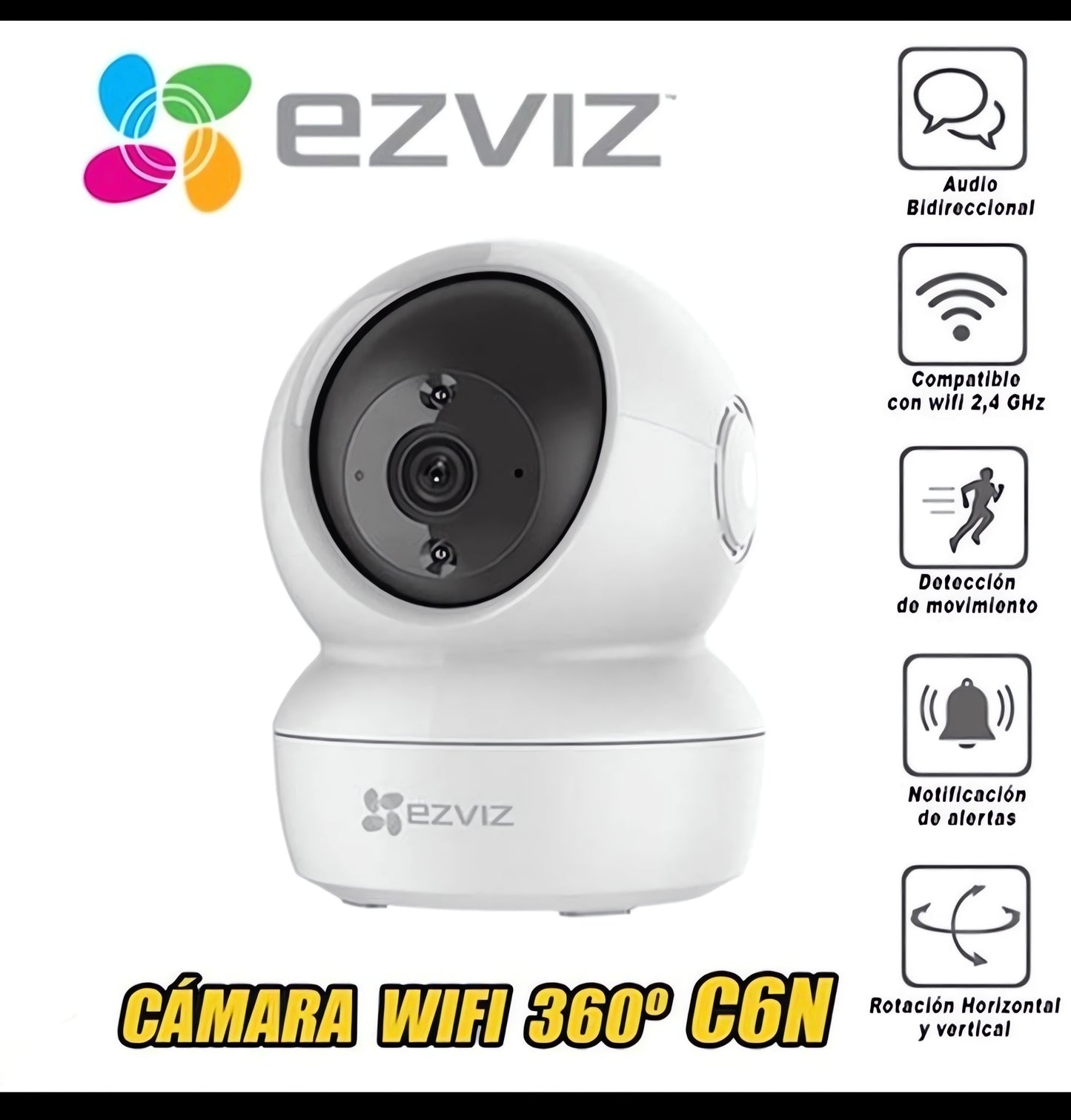 🔍 Cámara de Seguridad EZVIZ C6N – Protección Inteligente con Visión 360° 🏠📡