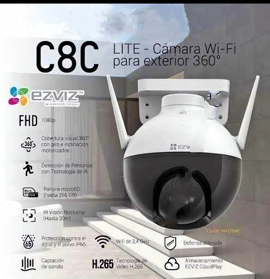 🔍 Cámara de Seguridad EZVIZ C8C Lite – Protección 24/7 con Visión 360° 🏡🔒