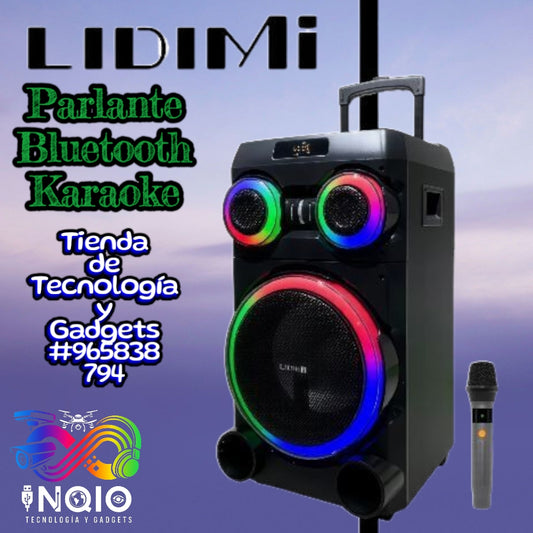 Parlante Bluetooth LIDIMI LD-S936AC 12" 80W con Micrófono y Luces LED