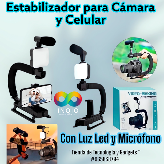 🎥 Kit Estabilizador de Cámara y Celular AY49U – Producciones Profesionales en tus Manos 🎬🎤