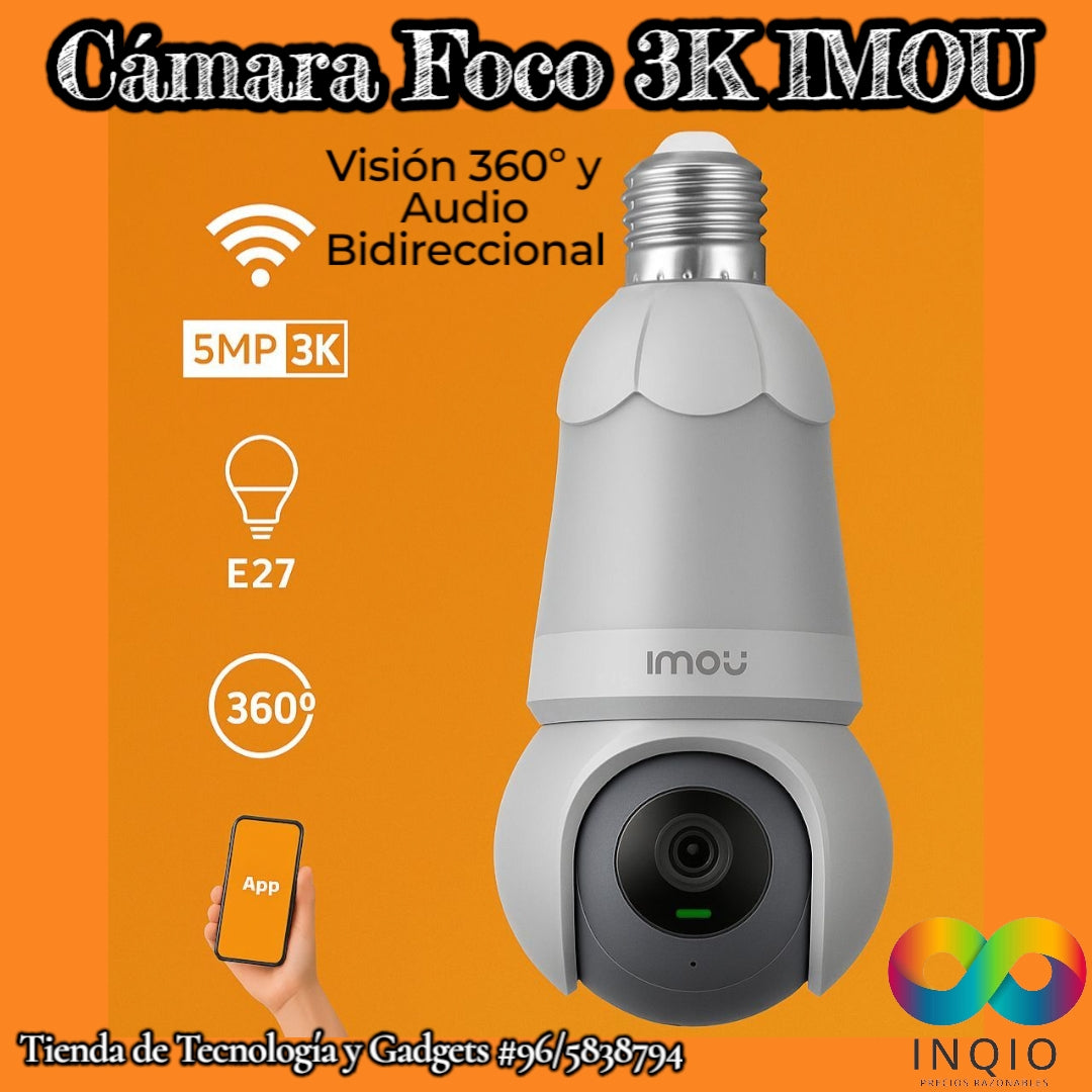 Cámara Foco IMOU 5MP 3K WiFi – Visión 360° y Audio Bidireccional