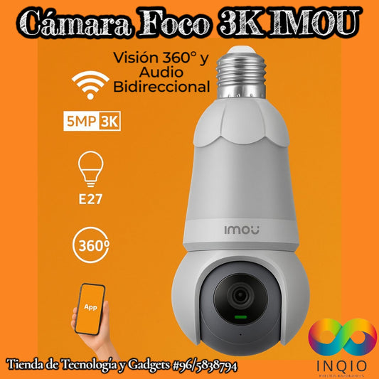 Cámara Foco IMOU 5MP 3K WiFi – Visión 360° y Audio Bidireccional