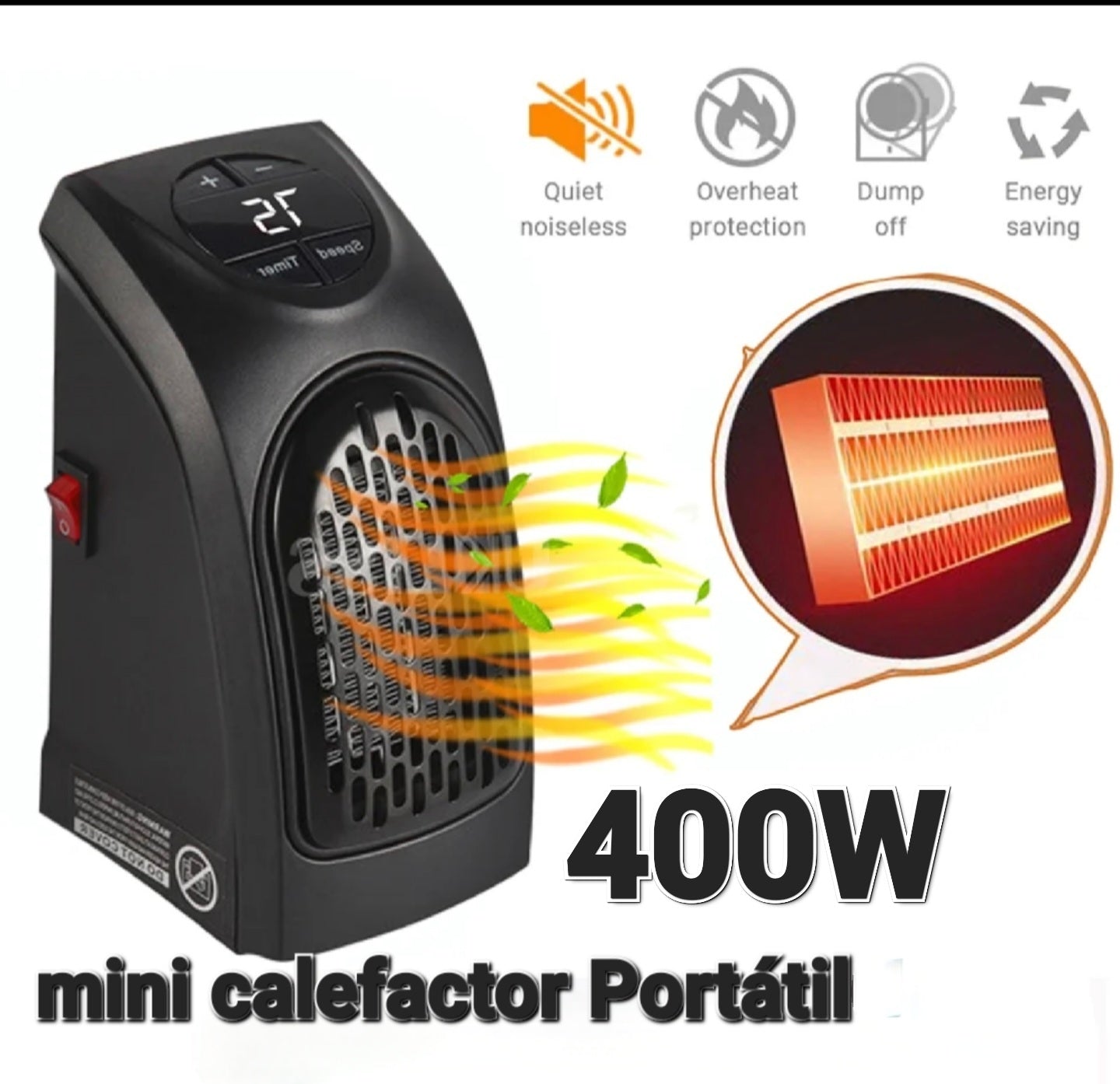 🔥 Calefactor Portátil 400W – Calor Rápido y Eficiente en Cualquier Espacio ❄️✨