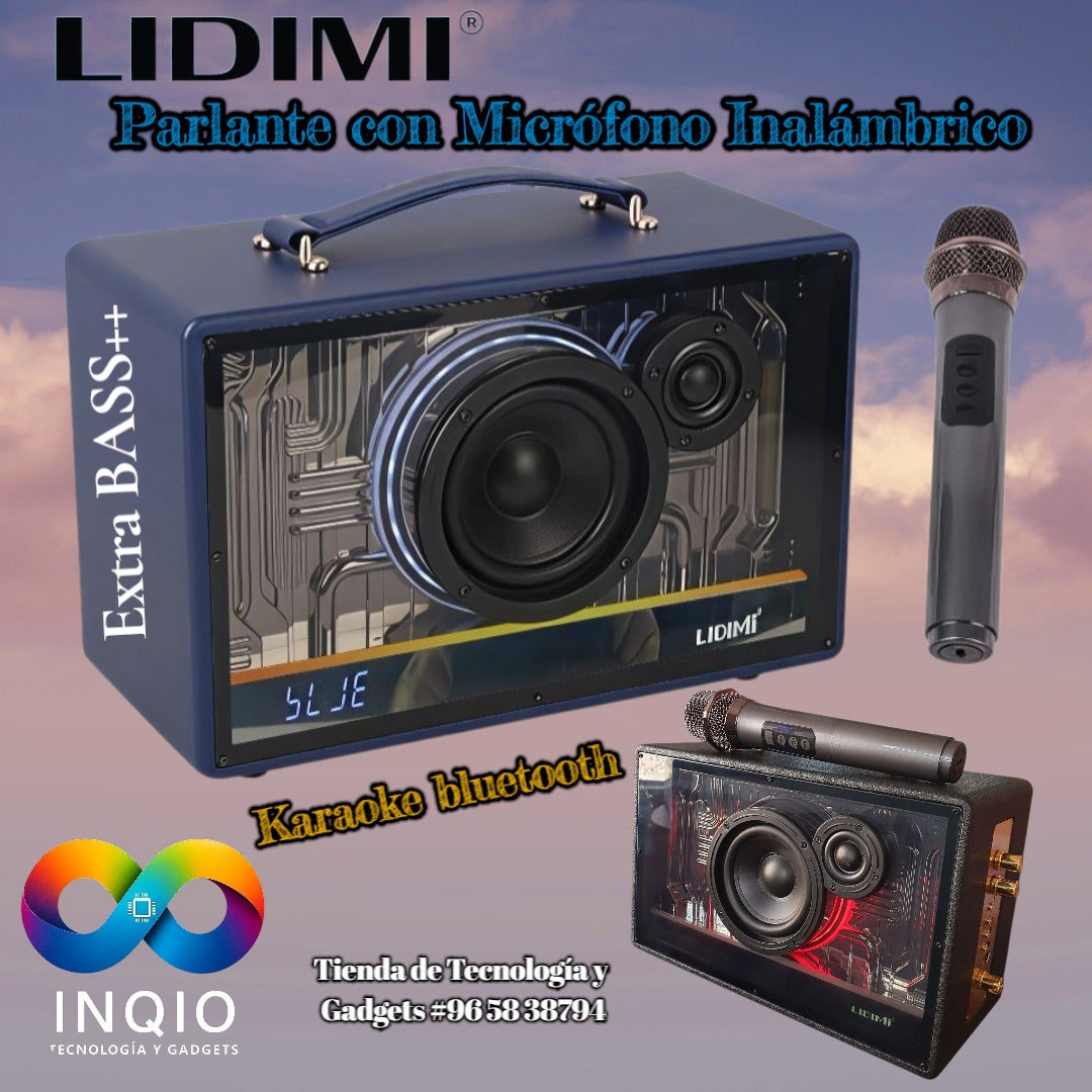 Parlante LIDIMI LD-CM7803 con Micrófono Inalámbrico | Bluetooth, FM, LED, USB – Potente y Portátil