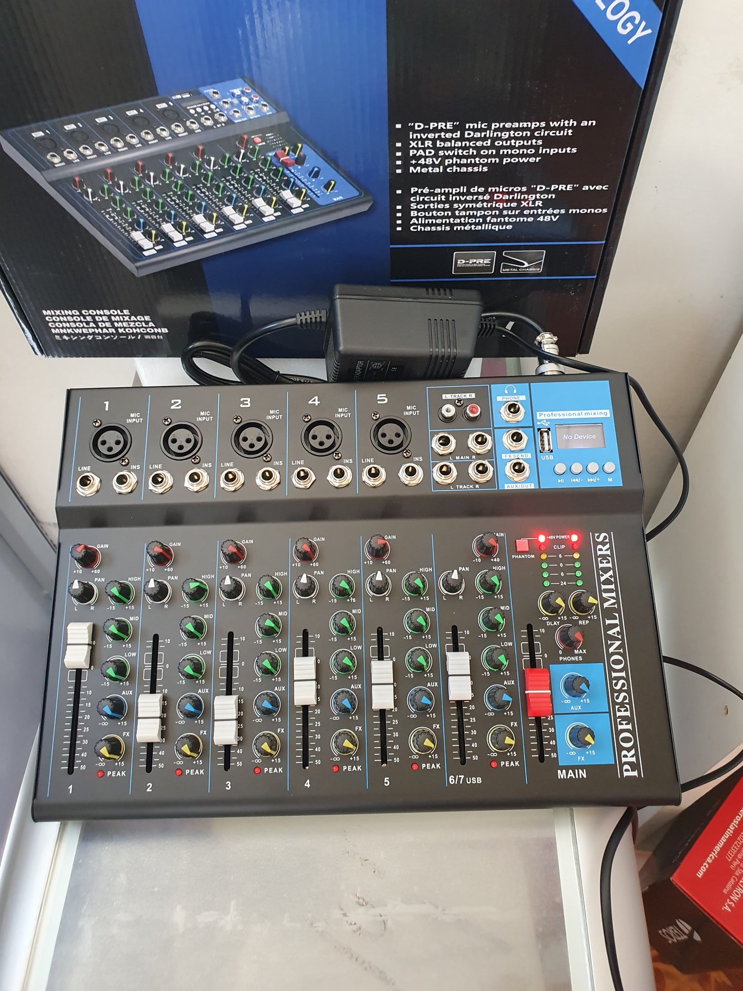 🎵 Mezclador de Audio Bluetooth 7 Canales – Sonido Profesional con Ecualizador y Amplificador 🎧🔥