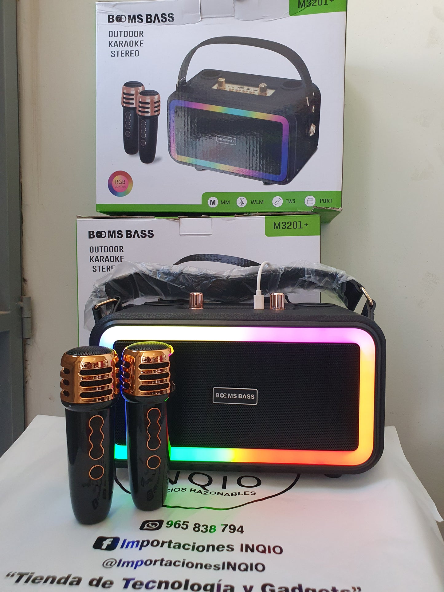 🚀 PARLANTE KARAOKE RGB CON 2 MICRÓFONOS INALÁMBRICOS – DIVERSIÓN 🎤, MÚSICA 🎶 Y LUZ ✨ EN UN SOLO DISPOSITIVO