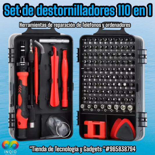 🛠️ SET DE DESTORNILLADORES 110 EN 1 – HERRAMIENTA COMPLETA PARA TODO 🔧⚙️