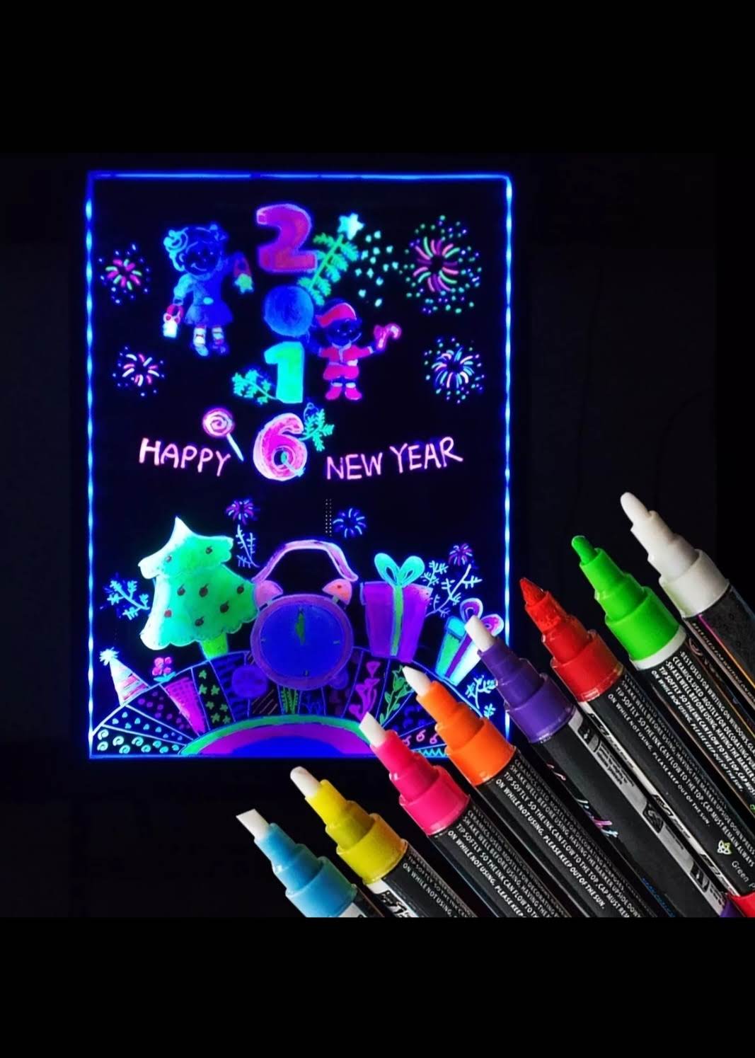 💡 Pizarra LED RGB para Publicidad 80x60cm + 8 Plumones Especiales – Brilla con Colores y Creatividad ✨🎨