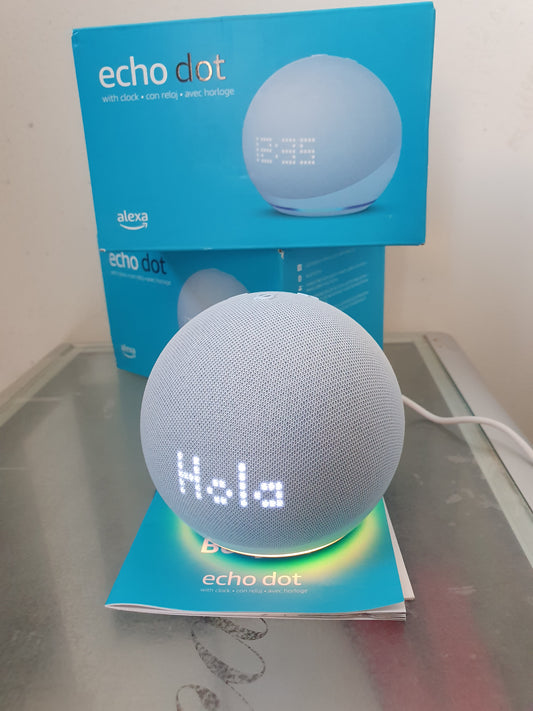 🗣️ Alexa 5ta Generación Original Echo Dot con Reloj y Pantalla – Tu Asistente Inteligente al Alcance de Tu Mano 🕒📱