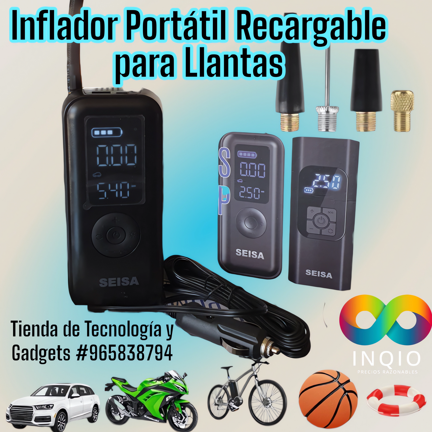 🚀 INFLADOR DE LLANTAS SEISA – PRECISIÓN Y FACILIDAD EN TUS MANOS ✨