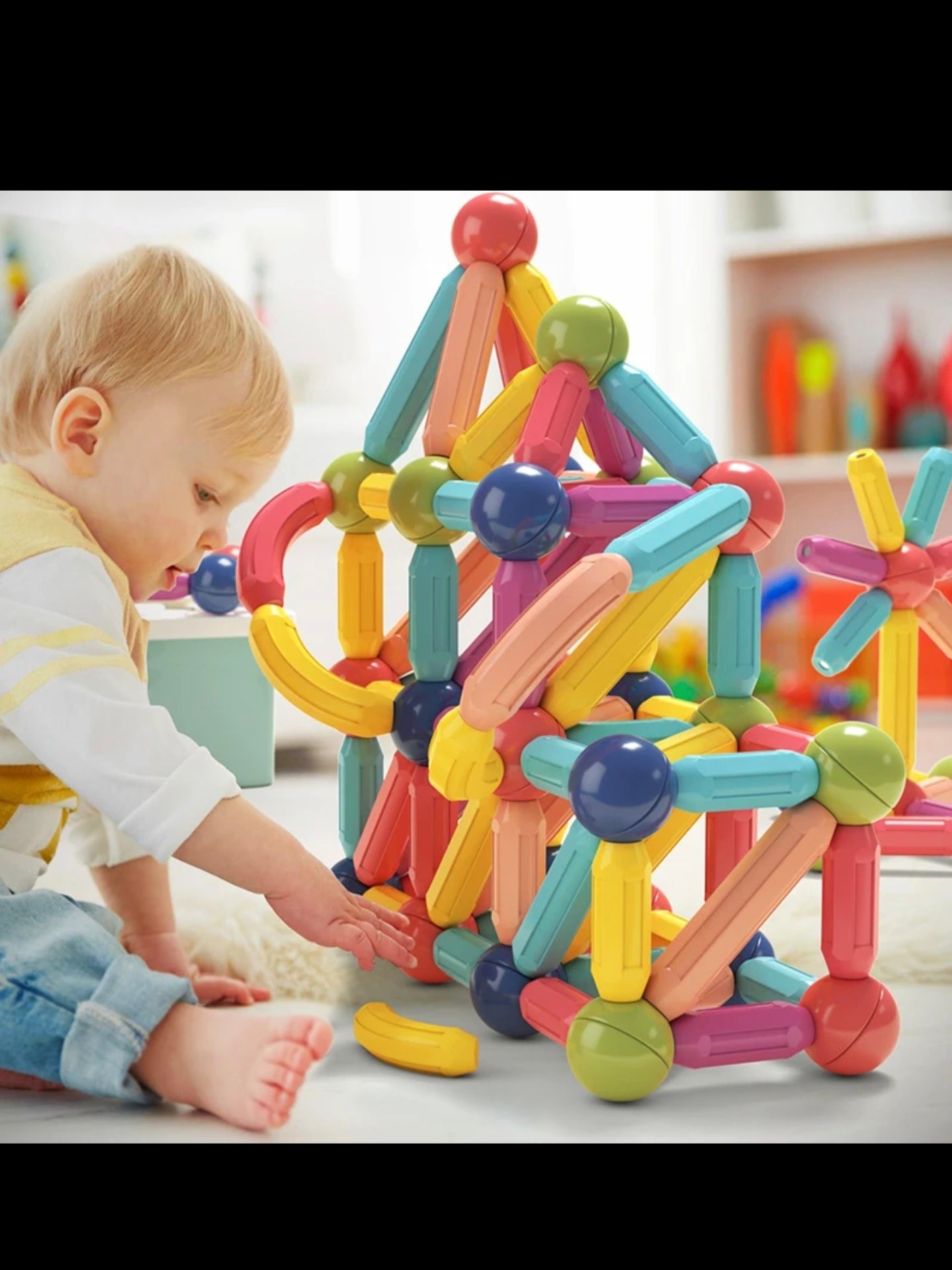 🧩 Juego Magnético Didáctico 64 Piezas – Desarrolla la Creatividad y el Aprendizaje de Forma Divertida 🌟🎓