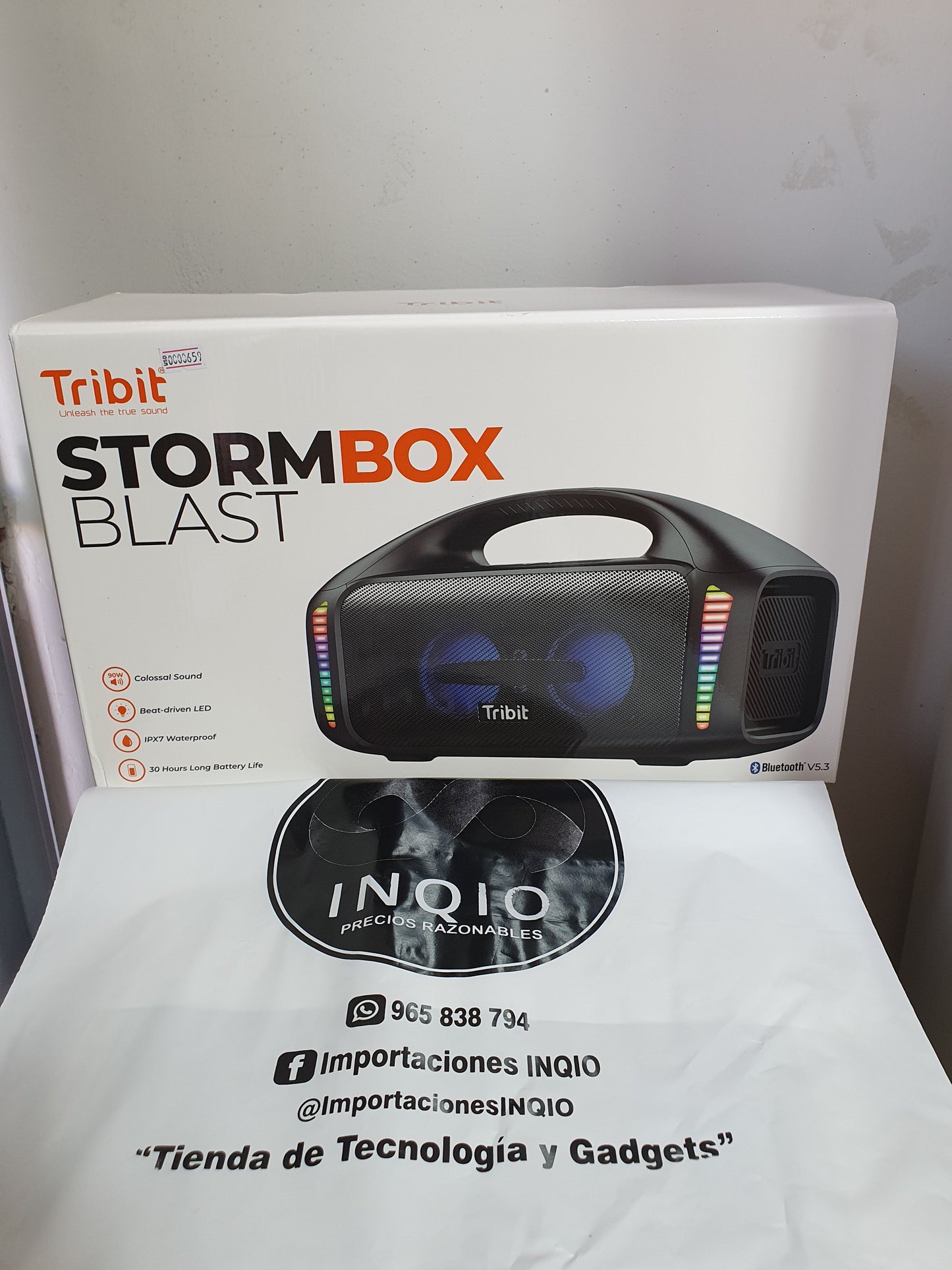 🔊 Tribit Stormbox Blast Original – Parlante con Power Bank 90W – Sonido Potente y Energía Portátil ⚡🎶