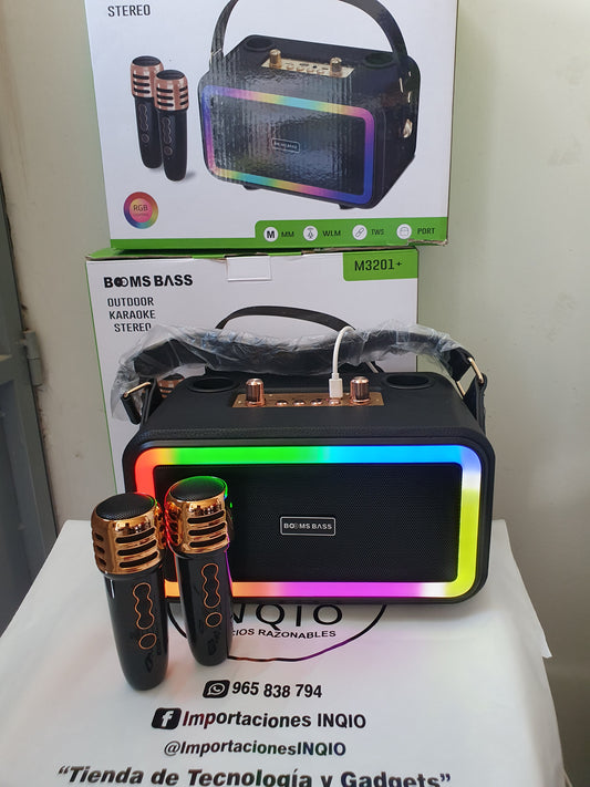 🚀 PARLANTE KARAOKE RGB CON 2 MICRÓFONOS INALÁMBRICOS – DIVERSIÓN 🎤, MÚSICA 🎶 Y LUZ ✨ EN UN SOLO DISPOSITIVO