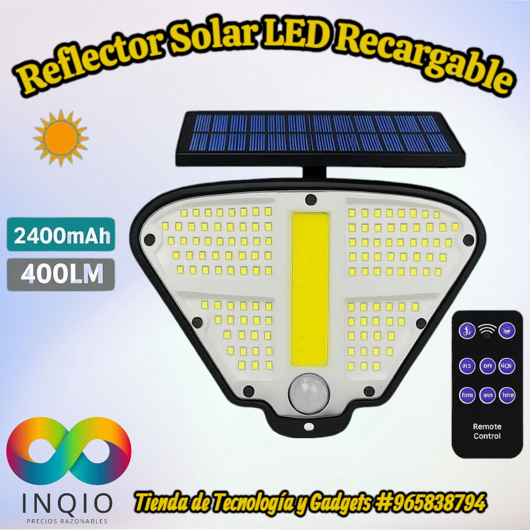 Reflector Solar LED 400LM Recargable con Control Remoto
