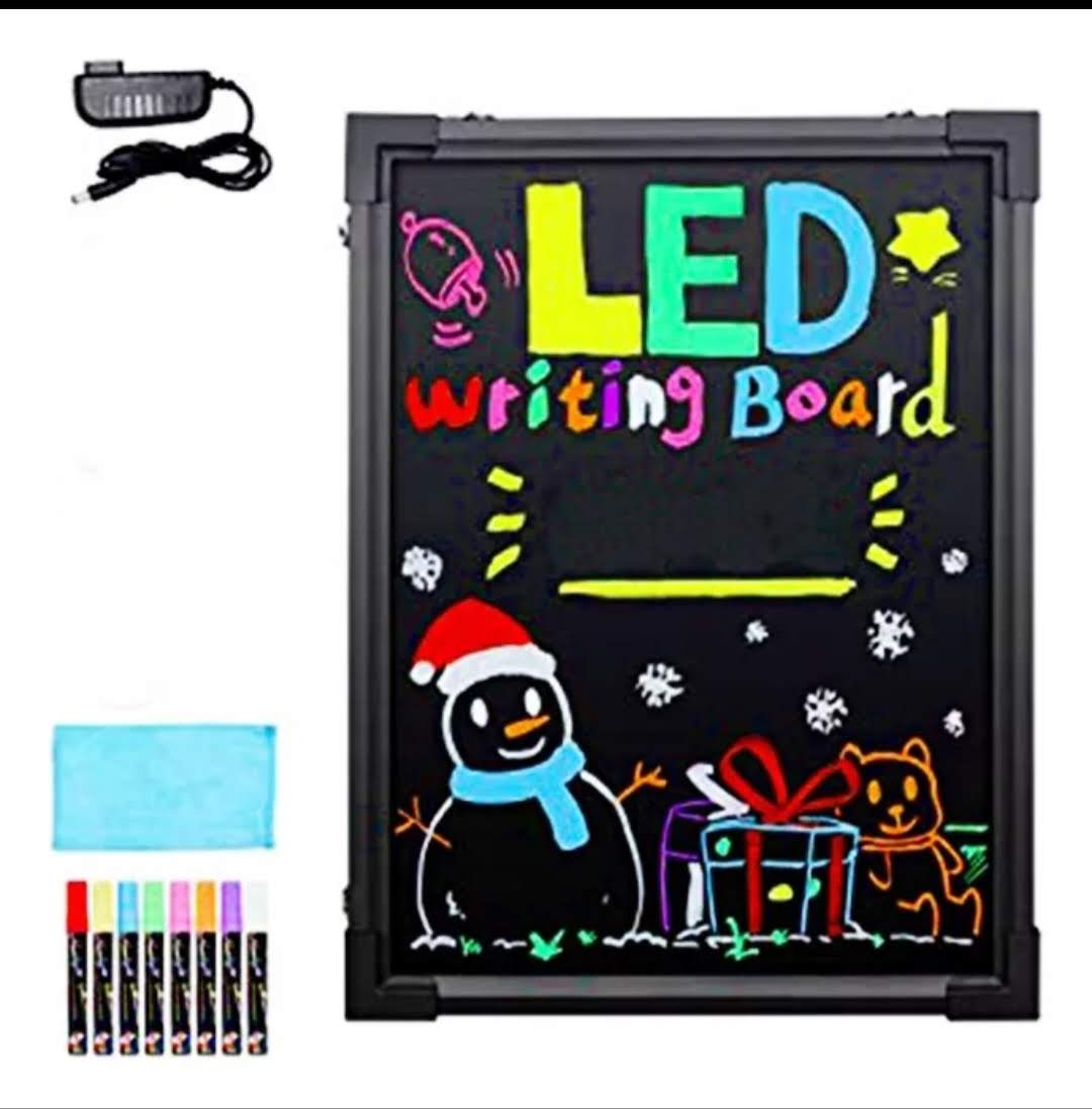 💡 Pizarra LED RGB para Publicidad 80x60cm + 8 Plumones Especiales – Brilla con Colores y Creatividad ✨🎨