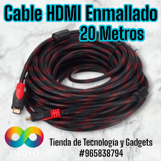 💥CABLE HDMI ENMALLADO 20 METROS XC-FH20M – CONEXIÓN DE ALTA CALIDAD Y DURABILIDAD✨