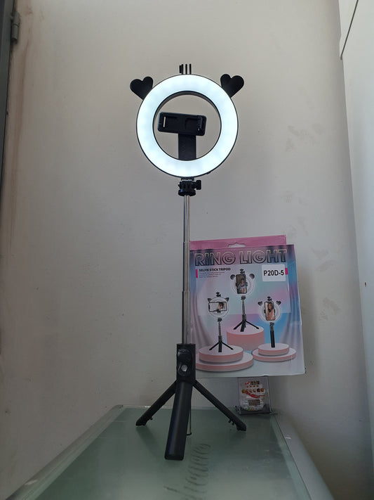 🌟 Mini Aro de Luz para Celular con Monopod Selfie Bluetooth, Luces LED y Trípode – ¡Captura Imágenes y Videos Profesionales en Todo Momento! 🎥✨