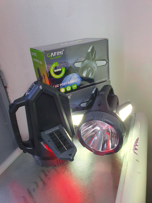 🔦 Linterna Cafini 3608 con Panel Solar – Iluminación Potente y Recarga Sostenible ☀️⚡