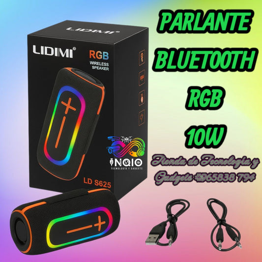 Parlante Bluetooth LIDIMI LD-S625 con Luces RGB, 10W x2, Batería 2400mAh, TWS