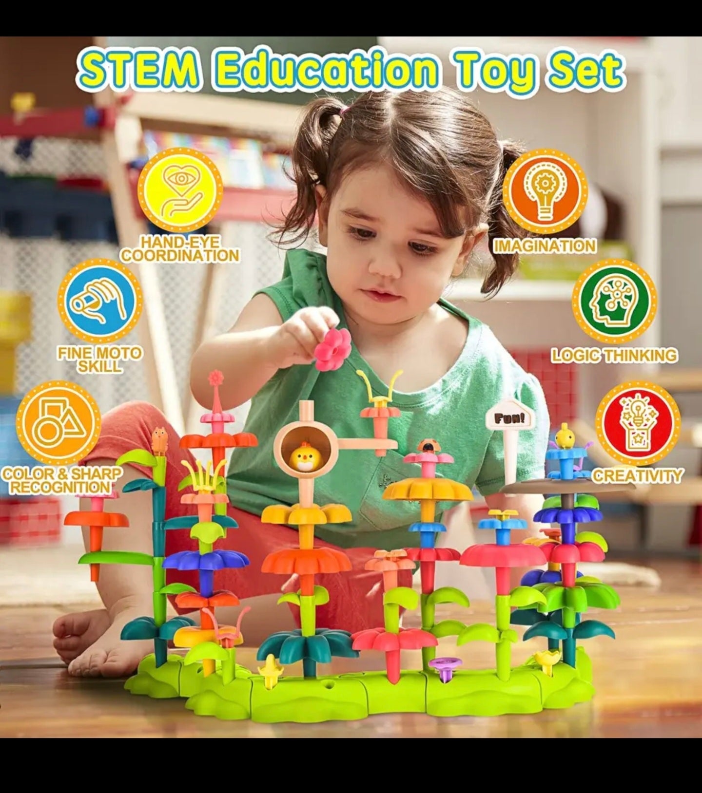 🧸 Juguete Didáctico Montessori – Bloques de Construcción Educativa para el Desarrollo Infantil 🌱✨