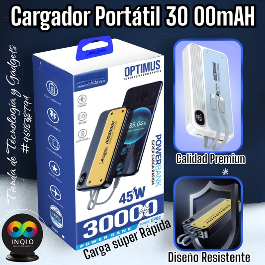 🚀 POWERBANK 30000MAH 45W – ENERGÍA POTENTE Y PORTÁTIL ✨