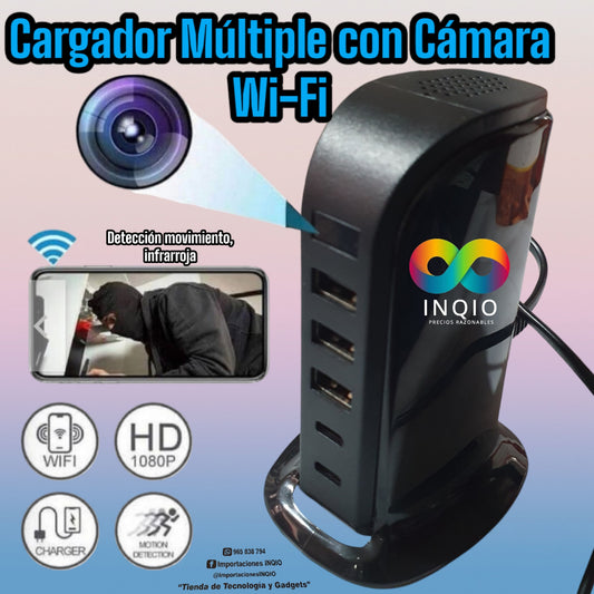 📷 CÁMARA WIFI RECARGABLE + MULTICARGADOR – SEGURIDAD Y FUNCIONALIDAD EN UNO 🔥🔌