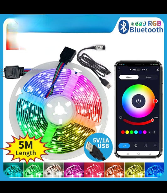 🌈 Cinta LED RGB Bluetooth – Ilumina tu Espacio con Estilo y Conectividad 💡🎶