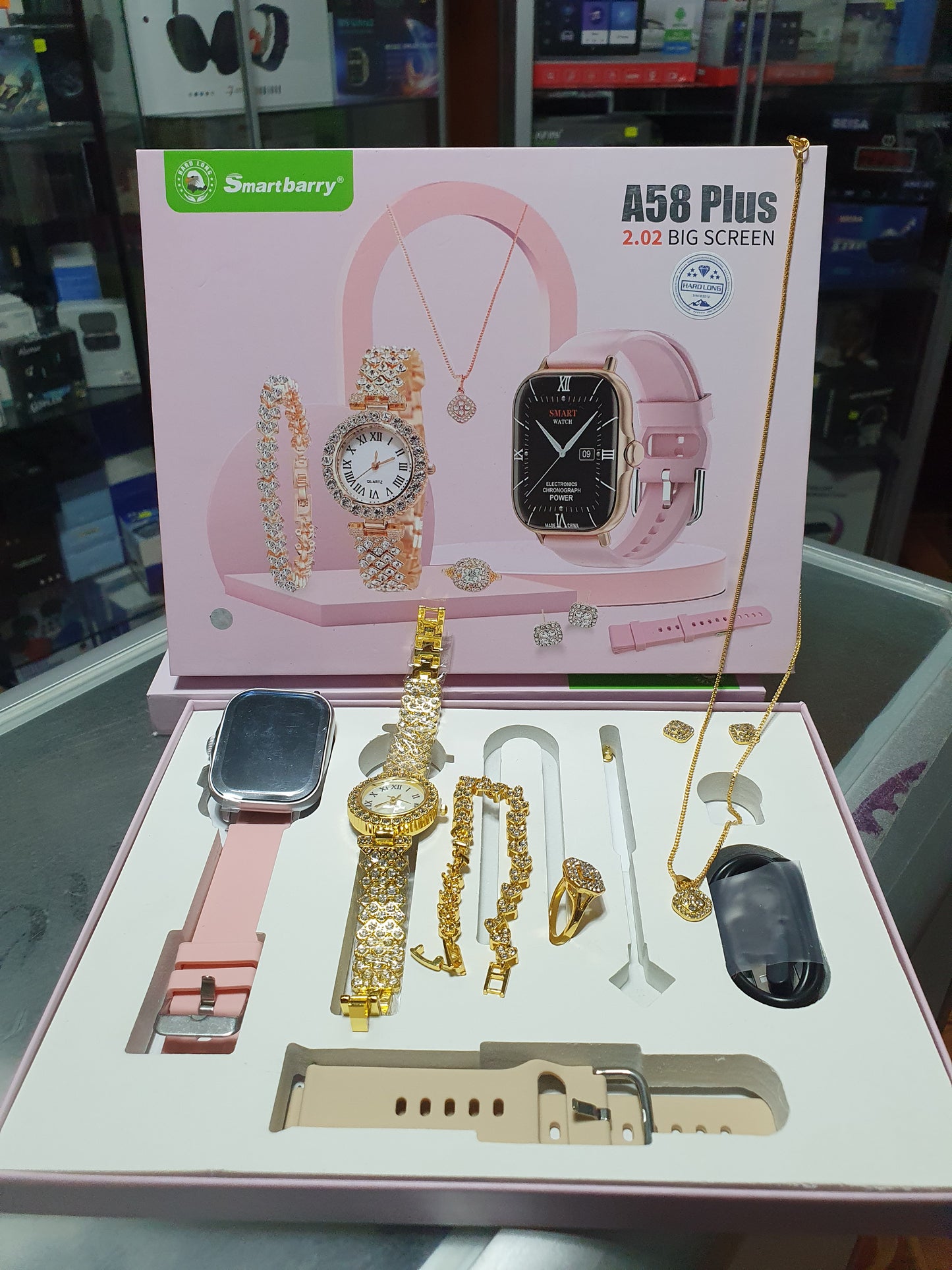 🚀 COMBO SMARTWATCH A58 PLUS + RELOJ DE CUARZO CON JOYAS – ESTILO Y TECNOLOGÍA EN UN SOLO PACK ✨