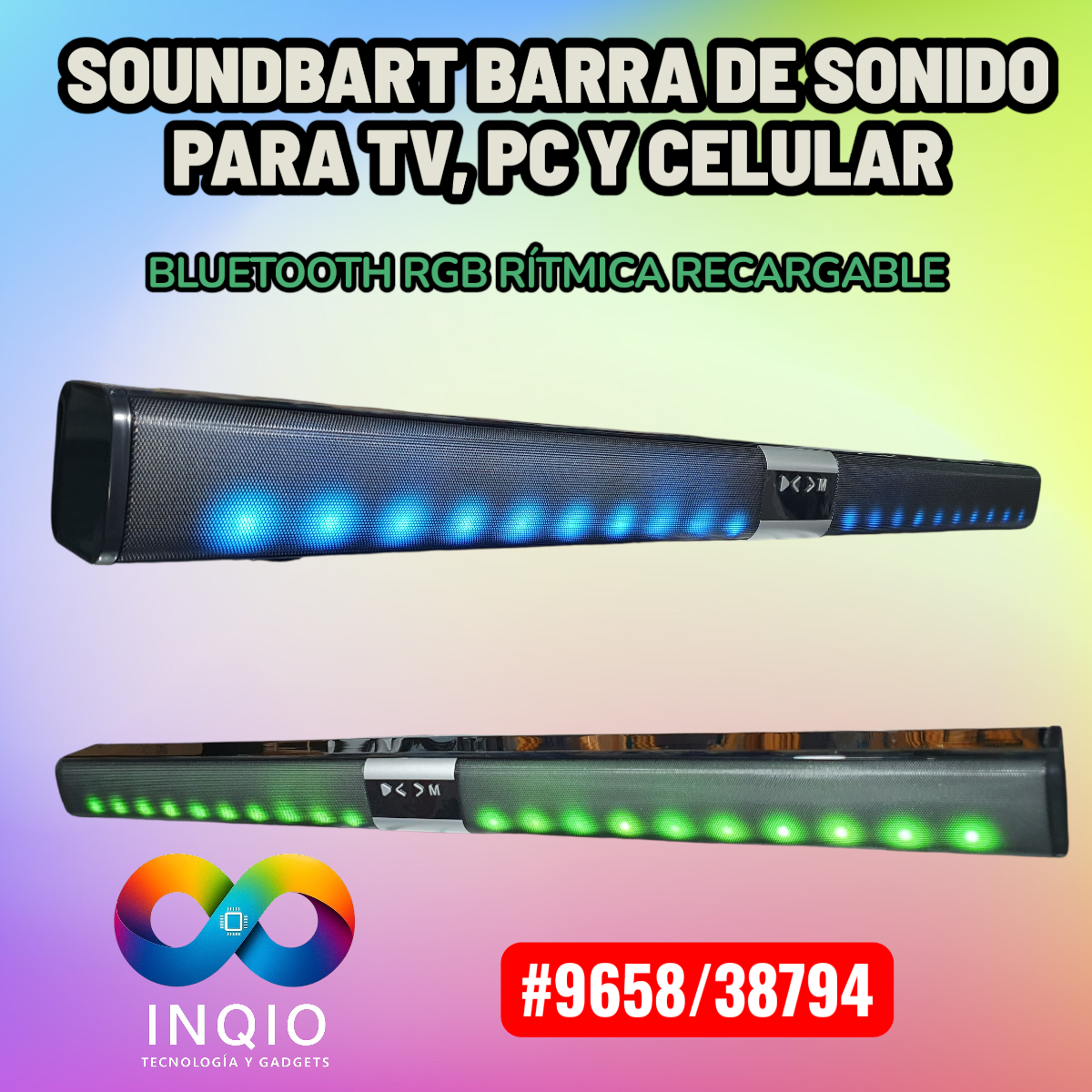Parlante Bluetooth para TV, soundbar RÍTMICA