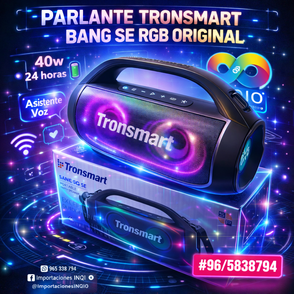🔊 Parlante Tronsmart Bang SE 40W Bluetooth 5.0 IPX7 | Batería 8000mAh 20H Sonido Potente y Resistente al Agua 🔥