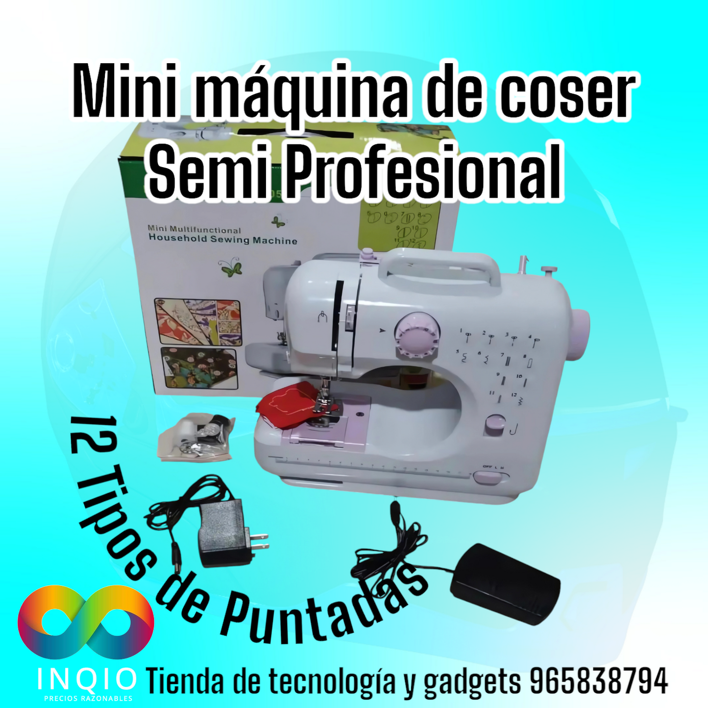 🚀 MINI MÁQUINA DE COSER FHSM-505 – COSTURA RÁPIDA Y PORTÁTIL ✨