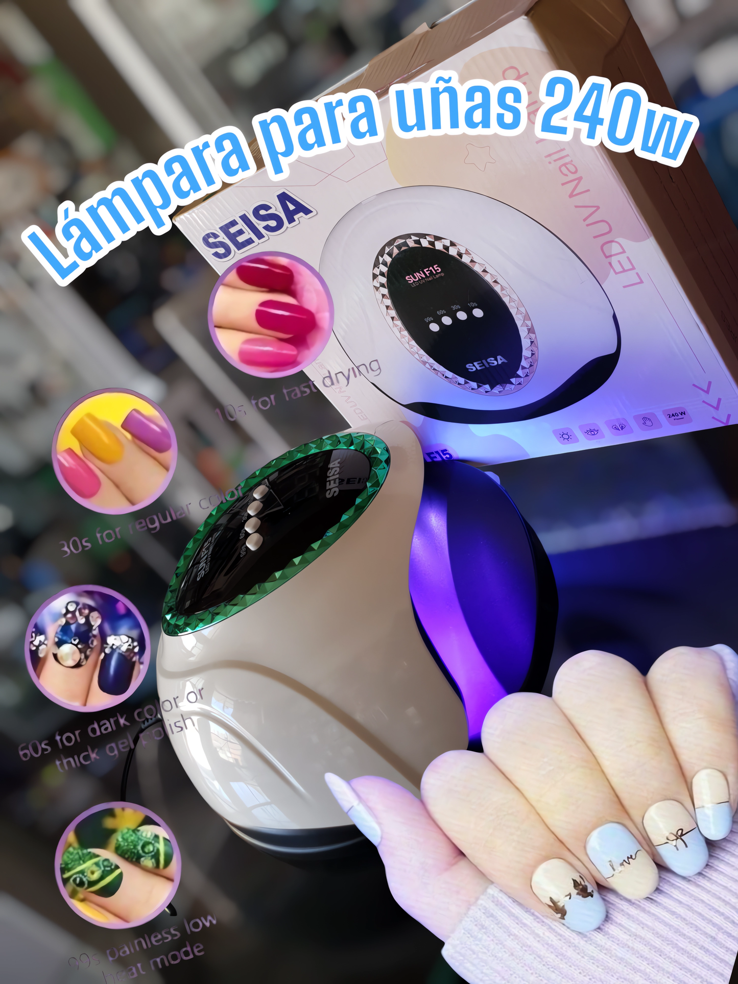 💅 LÁMPARA LED UV PARA UÑAS 240W – ¡PROFESIONALIDAD Y PRECISIÓN EN TUS MANOS! ✨