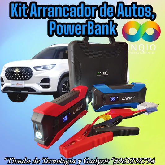 🔋 KIT ARRANCADOR PORTÁTIL DE BATERÍA PARA AUTOMÓVIL – POTENCIA Y SEGURIDAD AL INSTANTE 🚗⚡