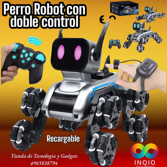 🌟PERRO ROBOT FUTURISTA INTELIGENTE CON DOBLE CONTROL REMOTO🌟