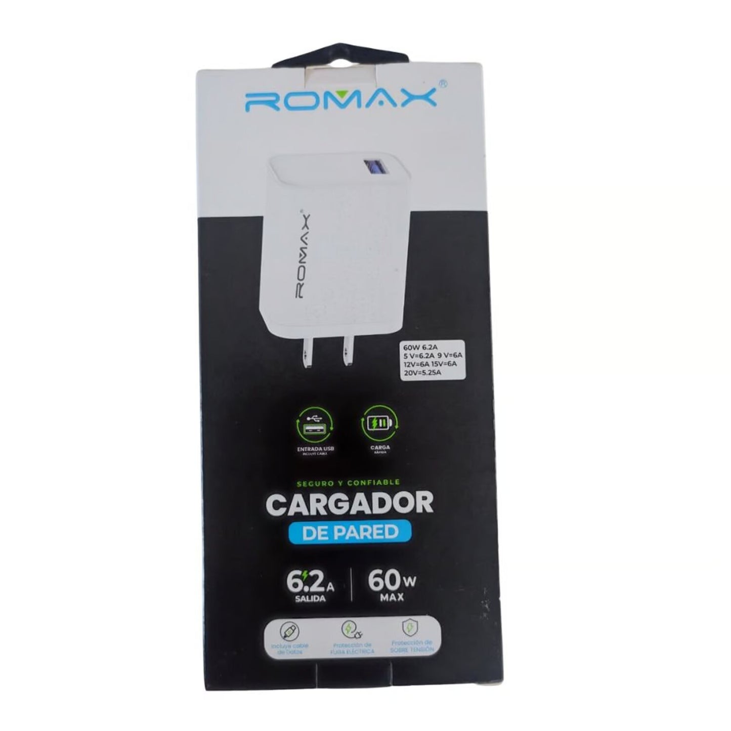 ⚡ Cargador 60W con Cable Micro USB Tipo V8 – Potencia Rápida y Eficiente para Todos tus Dispositivos 🔋💡