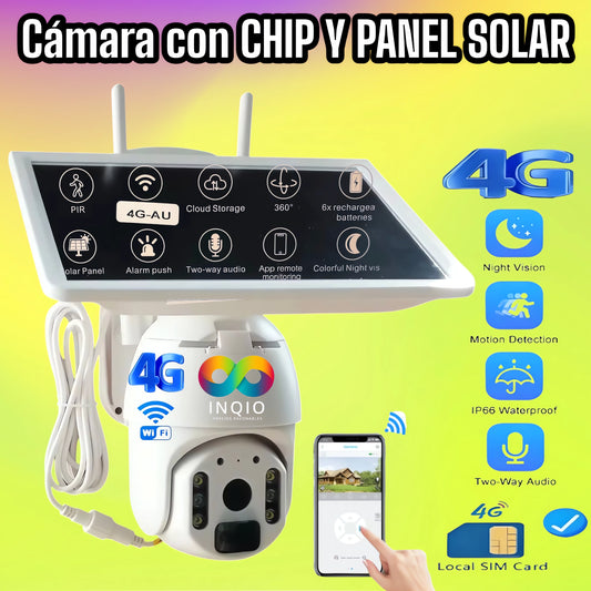 🔒 CÁMARA DE SEGURIDAD 4G CON PANEL SOLAR – PROTEGE SIN LÍMITES 🌞📹