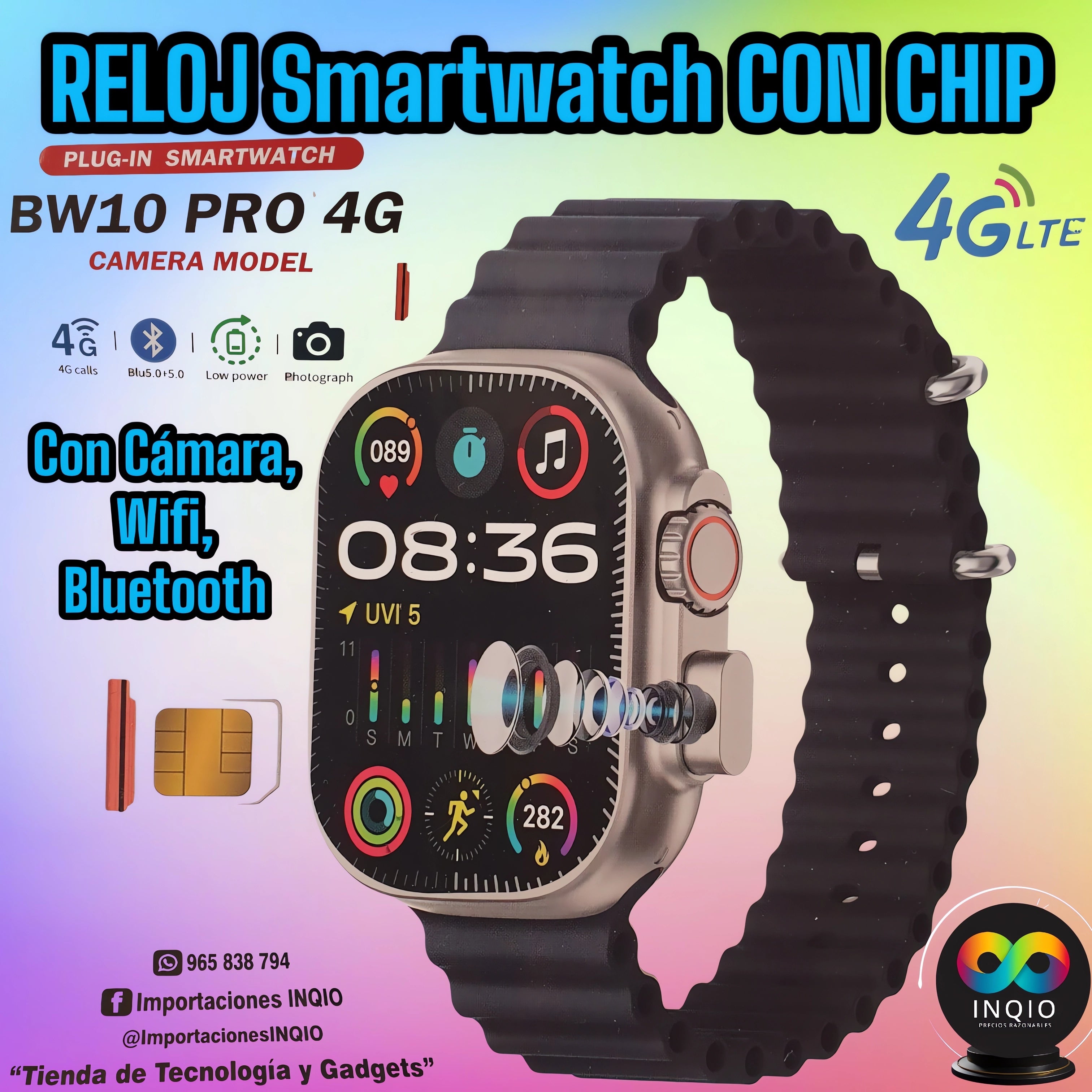 📢 🔥 SMARTWATCH CON CHIP, GPS Y CÁMARA ESPÍA – TODO EN UNO 🔥 ⌚📡 – INQIO