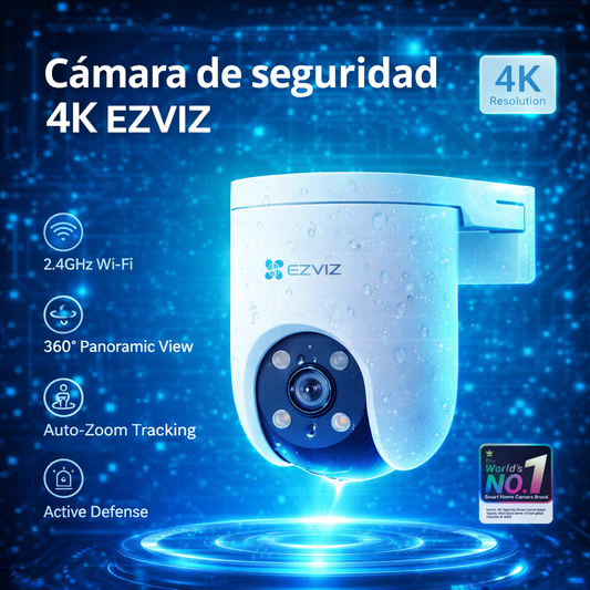 Cámara de Seguridad 4K EZVIZ H8c Pro WiFi Exterior 360° con IA, Visión Nocturna Color y Seguimiento