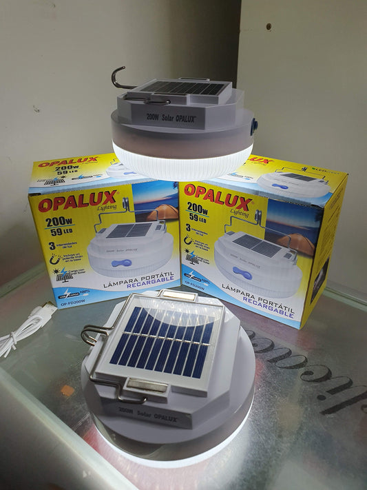 💡 Foco Solar y Eléctrico Recargable 300W Opalux – Iluminación Potente y Eficiente en Todo Momento 🌞🔋